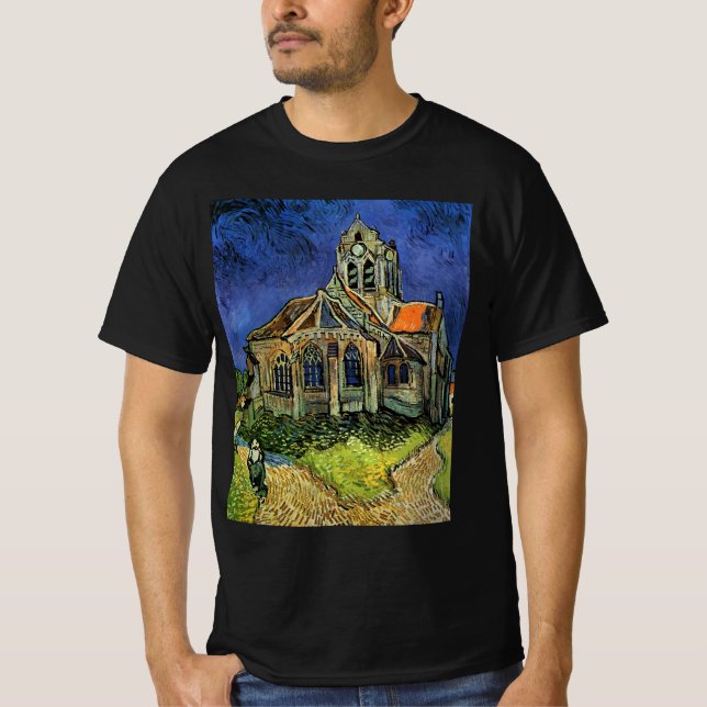 Camiseta Vincent van Gogh - La Iglesia de Auvers (Anverso)