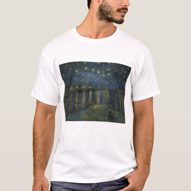 Camiseta Vincent Van Gogh, La noche estrellada sobre el Ród (Anverso)