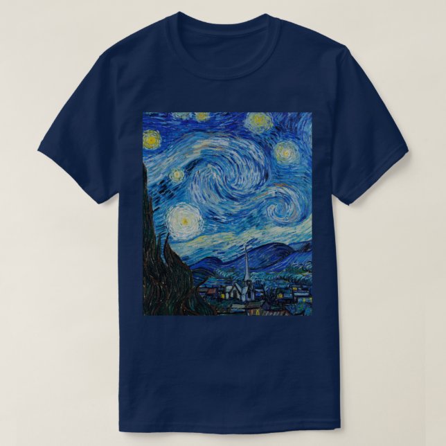 Camiseta Vincent Van Gogh La Noche Starry (Diseño del anverso)