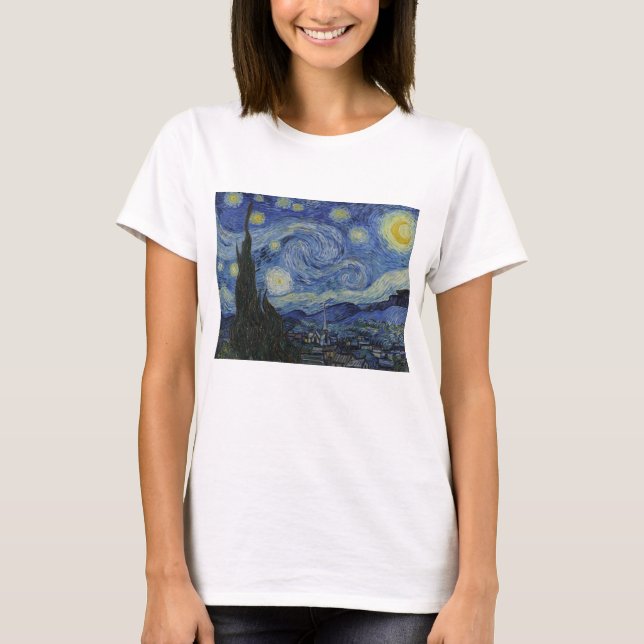 Camiseta Vincent Van Gogh, La Noche Starry (Anverso)