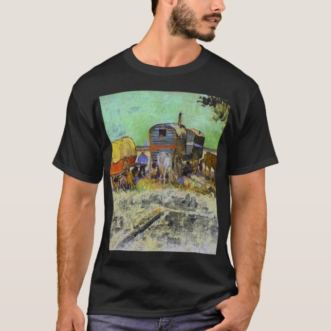 Camiseta Vincent van gogh- las caravanas - campo gitano (Anverso)