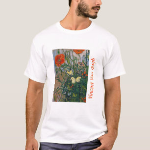 Camiseta Vincent van Gogh - Mariposas y Amapolas