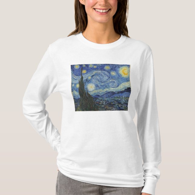 Camiseta Vincent van Gogh | Noche estrellada, junio de 1889 (Anverso)