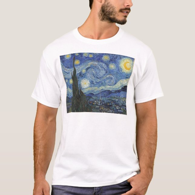 Camiseta Vincent van Gogh | Noche estrellada, junio de 1889 (Anverso)