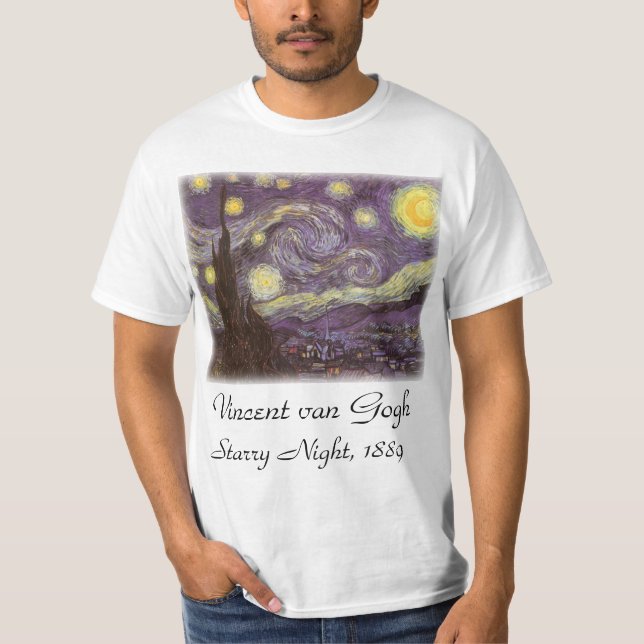 Camiseta Vincent van Gogh - Noche Starry (Anverso)