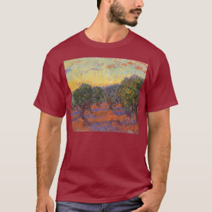 Camiseta Vincent van Gogh - Olivar, cielo anaranjado
