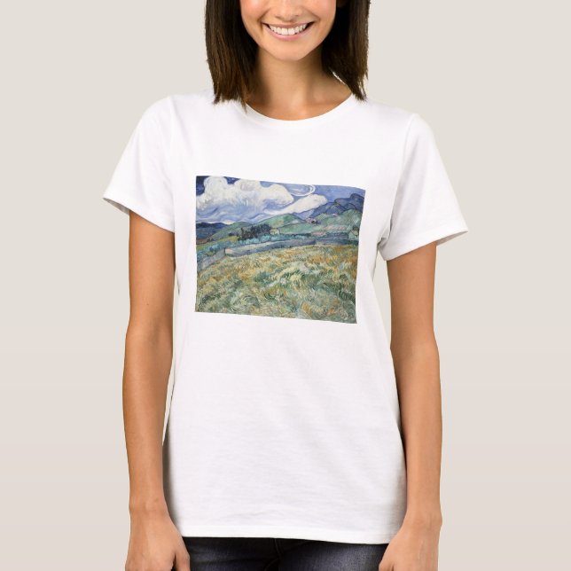 Camiseta Vincent Van Gogh, Paisaje desde Saint-Remy (Anverso)