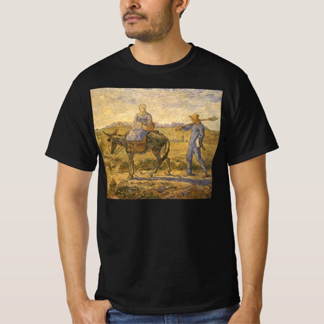 Camiseta Vincent van Gogh - Pareja campesina va a trabajar (Anverso)