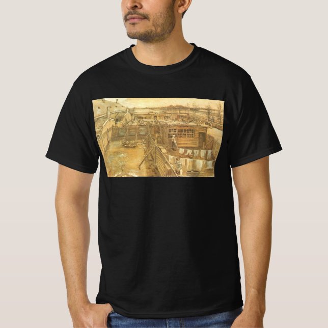 Camiseta Vincent van Gogh - Patio del carpintero y lavander (Anverso)