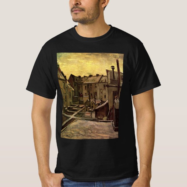 Camiseta Vincent van Gogh, patios traseros de Casas Antigua (Anverso)