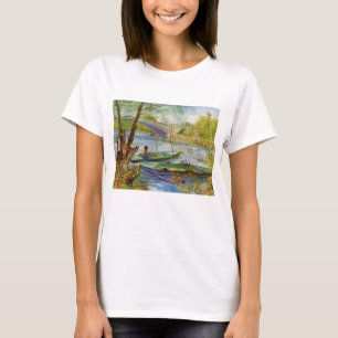 Camiseta Vincent Van Gogh, pescando en primavera