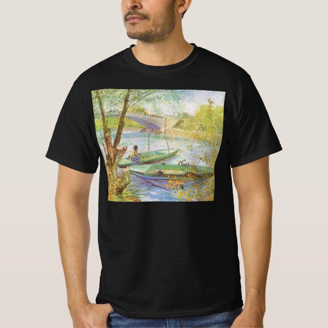 Camiseta Vincent van Gogh Pescando en primavera, Pont de Cl (Anverso)