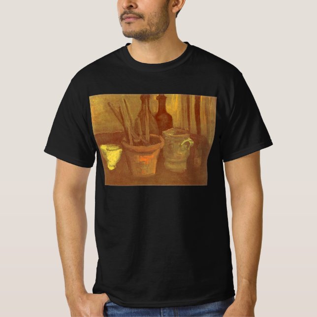 Camiseta Vincent van Gogh - Pinceles de la vida muerta en l (Anverso)
