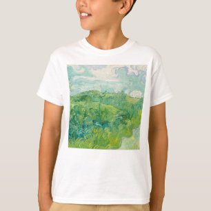 Camiseta Vincent Van Gogh pintando Campo de trigo verde