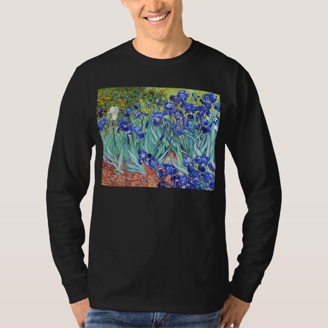 Camiseta Vincent Van Gogh pintando Irises (Anverso)