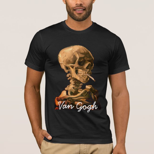 Camiseta Vincent van Gogh que fuma el cráneo (Anverso)