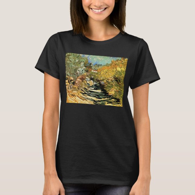 Camiseta Vincent van Gogh Road en Saint-Remy, figura femeni (Anverso)