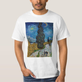 Camiseta Vincent van Gogh - Road with Cypress and Star