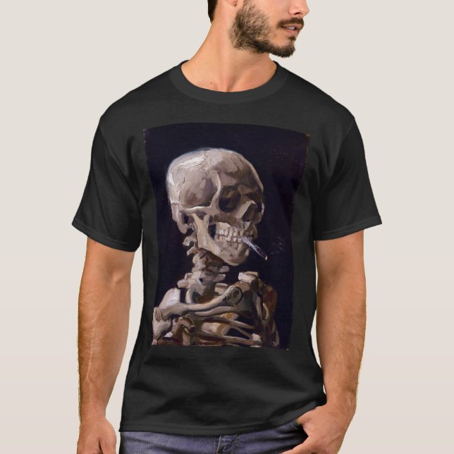 Camiseta Vincent Van Gogh - Skull with Burning Cigarette (n (Anverso)