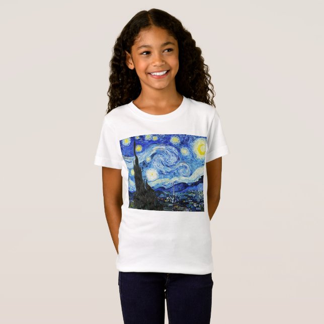 Camiseta Vincent Van Gogh, The Starry Night painting (Anverso completo)