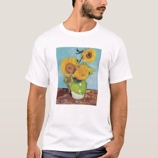 Camiseta Vincent Van Gogh - Tres girasoles en una caja (Anverso)