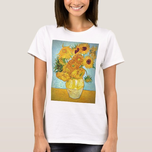 Camiseta Vincent van Gogh - Vase con 12 girasoles (Anverso)