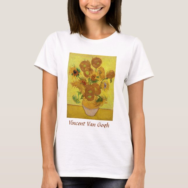 Camiseta Vincent van Gogh - Vase con quince girasoles (Anverso)