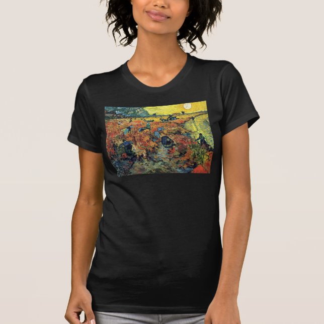 Camiseta Vincent Van Gogh - Viñedo Rojo En La Pintura De Ar (Anverso)