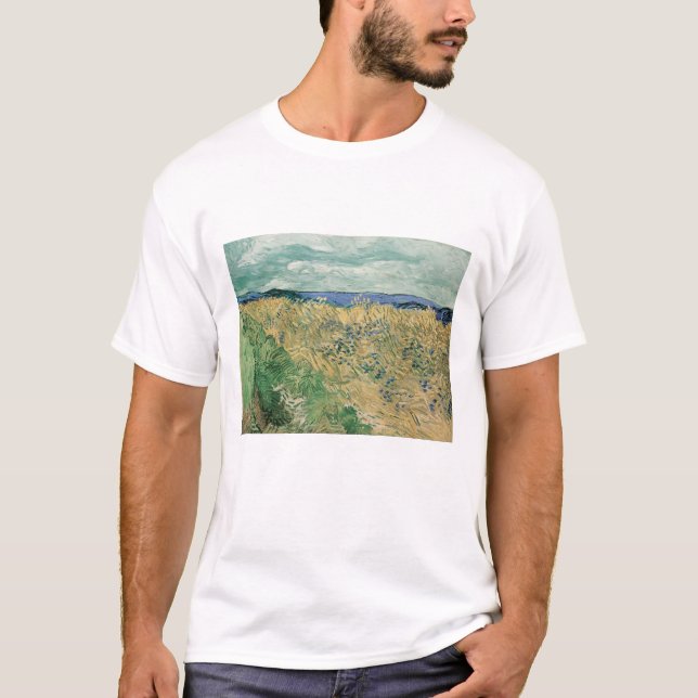 Camiseta Vincent Van Gogh, Wheatfield Con Cornflowers (Anverso)