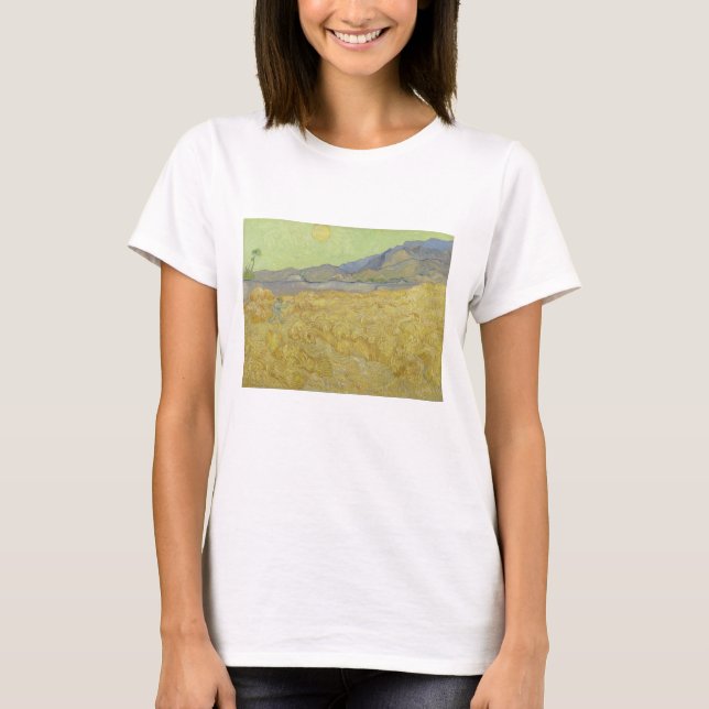 Camiseta Vincent Van Gogh, Wheatfield Con Un pañal (Anverso)