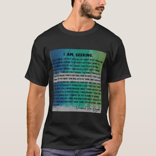 Camiseta Vincent Van Gogh Words Quotes Manifesto Tygraphy G (Anverso)