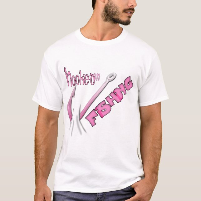 Camiseta Vinculado A La Pesca De Hook Rosa (Anverso)
