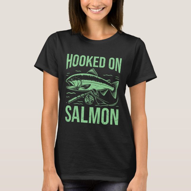 Camiseta Vinculado A La Pesca De Salmón (Anverso)