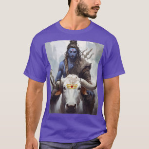 Camiseta Vínculo divino Señor Shiva y niña de arte Nandi
