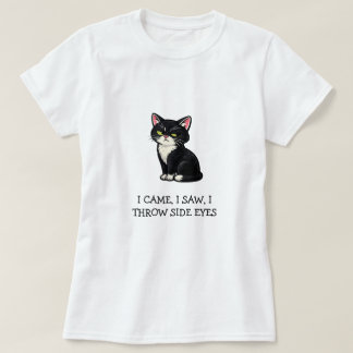 Camiseta Vine Vi Arrojé Miradas de Reojo Gato Esmoquin Sass
