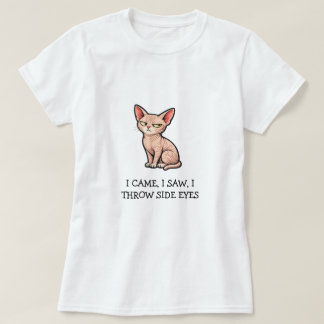 Camiseta Vine Vi Tiré Ojos de Reojo Gato Sphynx Divertido