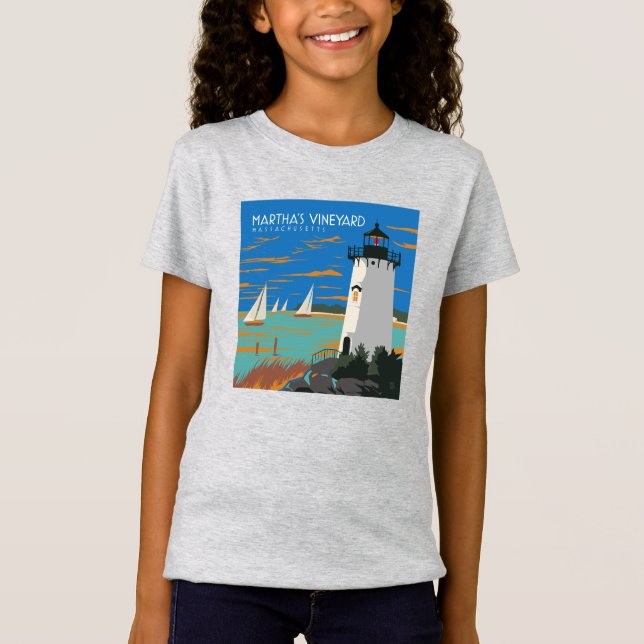Camiseta Viñedo de Martha, Massachusetts | Faro (Anverso)
