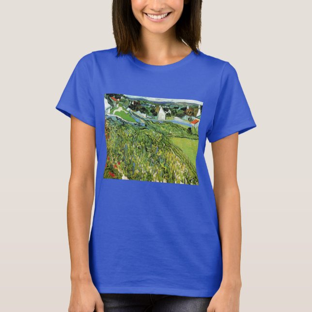 Camiseta Viñedos con vistas a Auvers por Vincent van Gogh (Anverso)