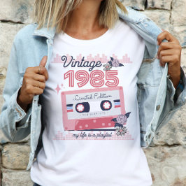 Camiseta Viñeta 1985 Edición Limitada Music Cassette Retro