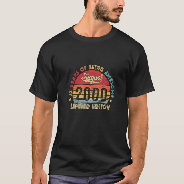 Camiseta Viñeta 2000 Retro de cumpleaños 22 asombroso desde (Anverso)