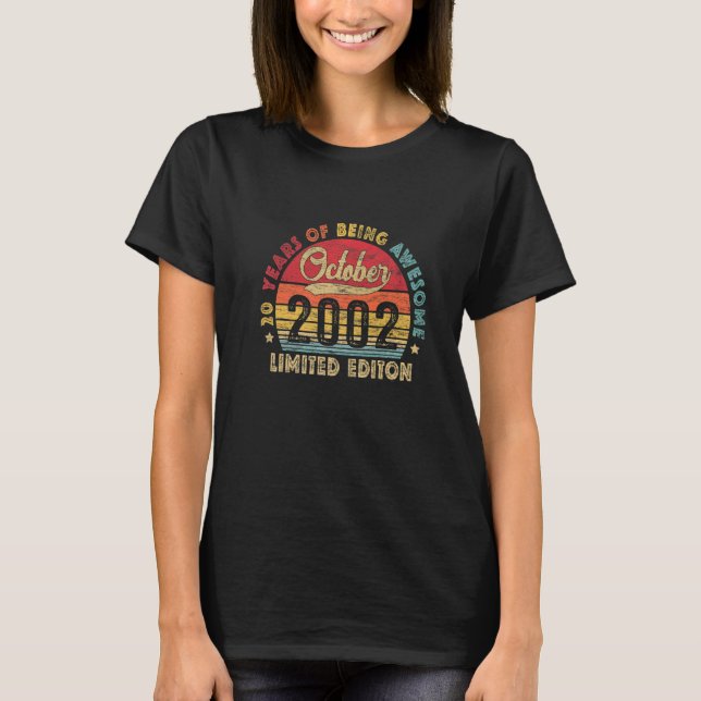 Camiseta Viñeta 2002 20 cumpleaños retro increíble desde oc (Anverso)