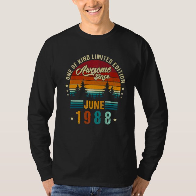 Camiseta Viñeta 34º cumpleaños increíble desde junio de 198 (Anverso)