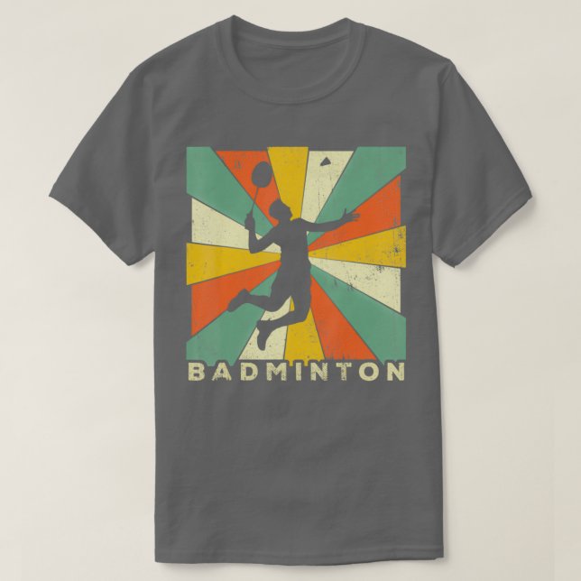Camiseta Viñeta Badminton Sport Retro T (Diseño del anverso)