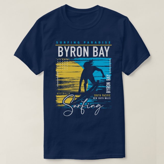 Camiseta Viñeta Byron Bay Surfing Graphic Retro Surfing Su (Diseño del anverso)