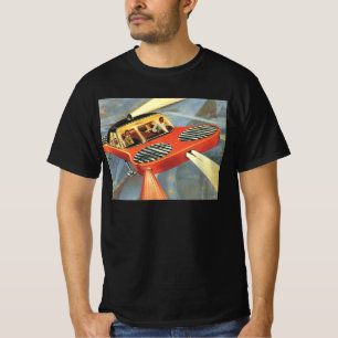 Camiseta Viñeta Ciencia Ficción Futurista Auto Volador