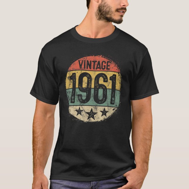 Camiseta Viñeta Circular 1961 Con Estrellas 60º Cumpleaños  (Anverso)