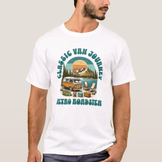 Camiseta Viñeta "Classic Van Journey Retro Roadster"