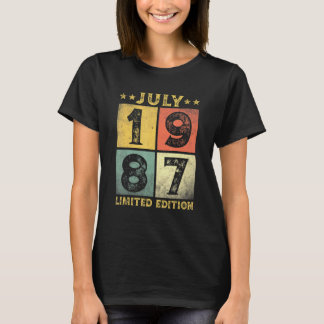 Camiseta Viñeta de 34 años Julio 1987 34º cumpleaños