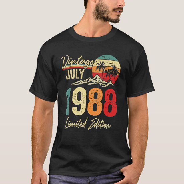 Camiseta Viñeta de 34 años Julio 1988 34º cumpleaños (Anverso)