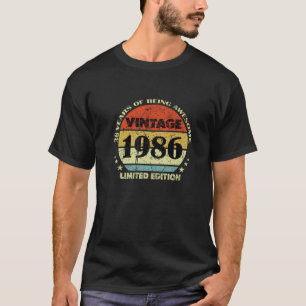 Camiseta Viñeta de 36 años 1986 Edición limitada Feliz 3